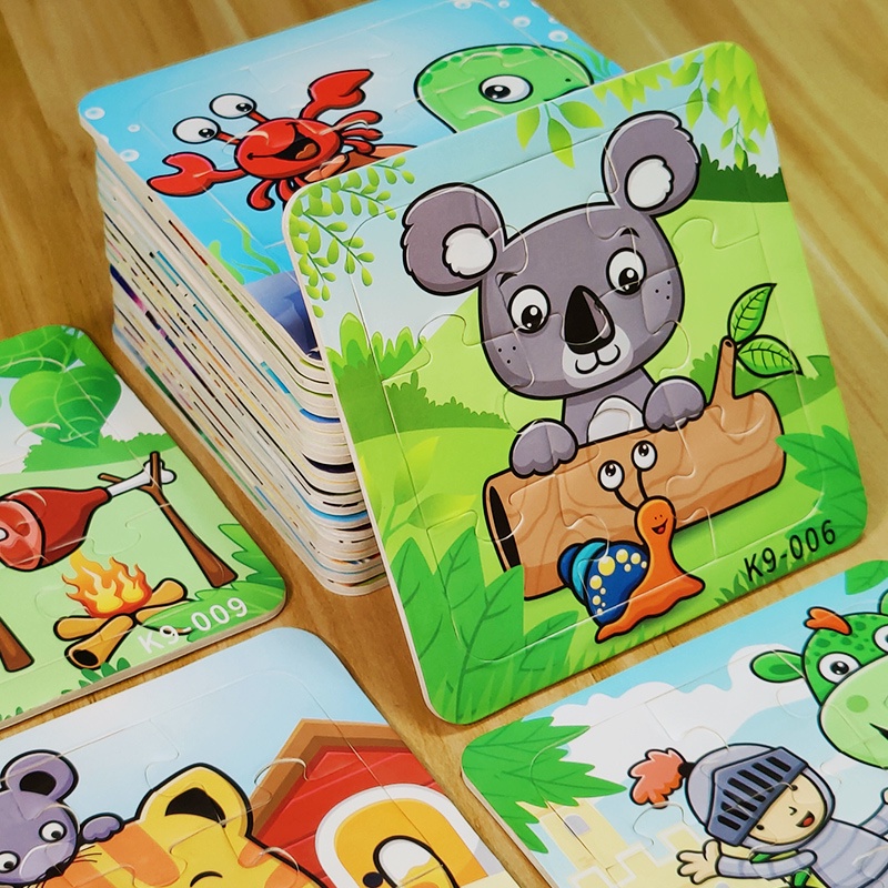 Bộ 9 Miếng Xếp Hình Động Vật Hoạt Hình Dễ Thương Cho Bé K9-001