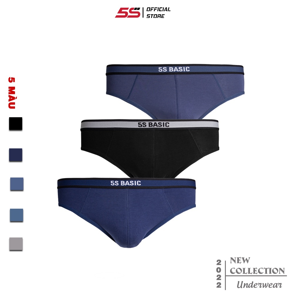 Combo 3 Quần Lót Nam Tam Giác 5S, Chất Cotton Premium Mềm Mịn, Thấm Hút Cực Tốt, Vận Động Thoải Mái (X3-SIP21003BRF)