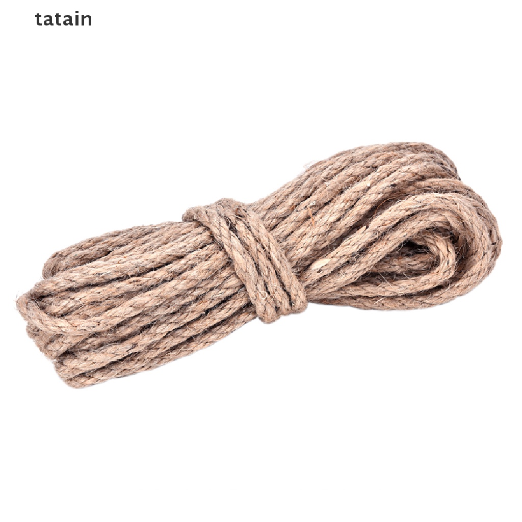 [TAT] 10M 6mm Jute String Twine Twisted Hessian Burlap Hemp Cord Rope Brown CVX