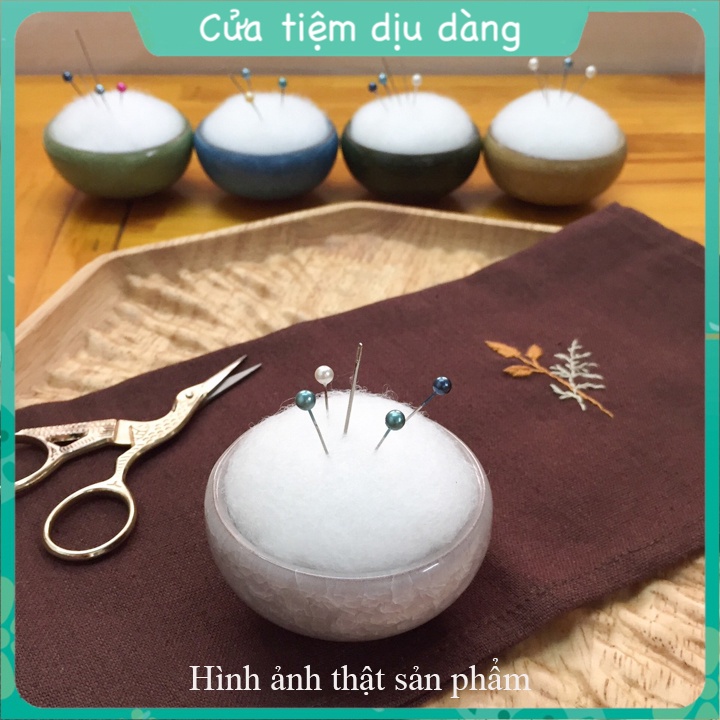 Đế cắm kim - Gối cắm kim gốm sứ dùng trong may vá hoặc thêu tay