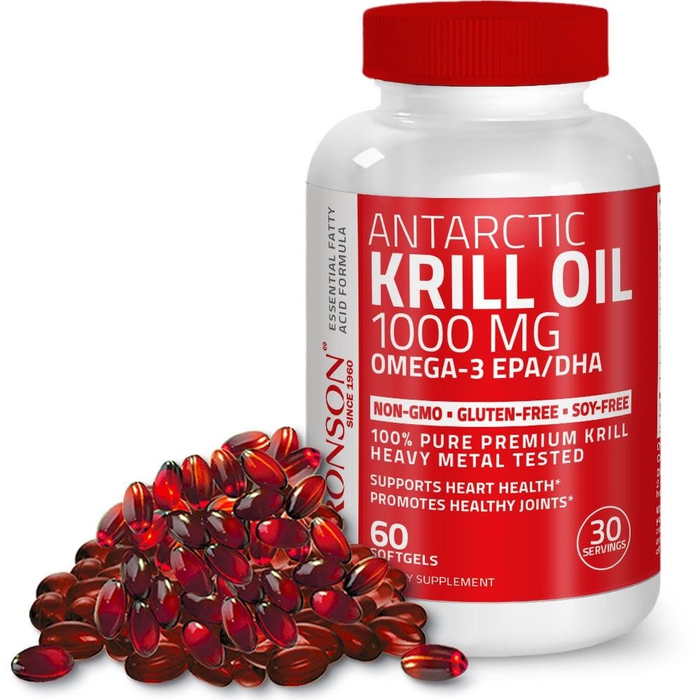 Organic Vitamin Krill Oil Omega 3 EPA DHA - 1000mg - 60 viên Mỹ - Bổ mắt, tim mạch