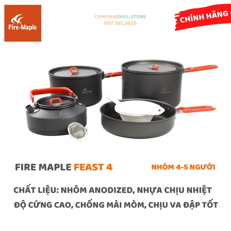 [QUÀ TẶNG] BỘ NỒI NẤU ĂN DÃ NGOẠI, CẮM TRẠI FIRE MAPLE FEAST 4 | BigBuy360 - bigbuy360.vn