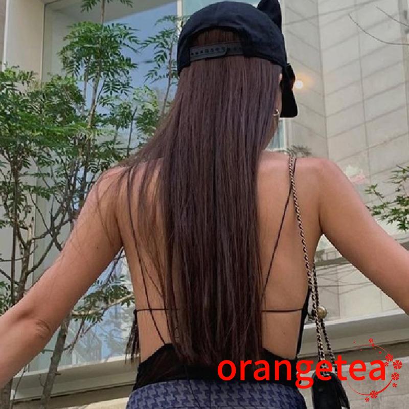Ort-áo Liền Quần Không Tay Khoét Rỗng Hở Lưng Màu Trơn Cho Nữ