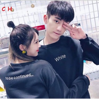  Combo 2 áo nỉ đôi nam nữ bo tay bo gấu White tobecontendnew-Áo đôi dài tay