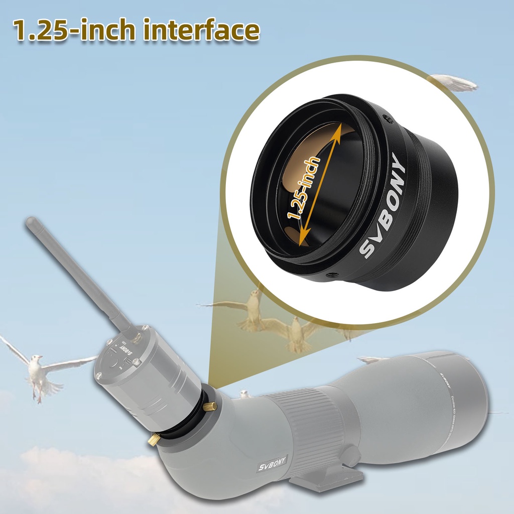 Bộ Chuyển Đổi Ống Kính SVBONY SA406 Cho SA401 Spotting Scope M42 Female Sang M42 Male 1.25 Inches