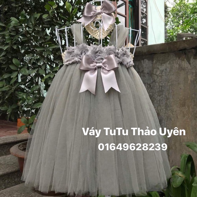 Váy bé gái màu xám (ảnh thật+ video)