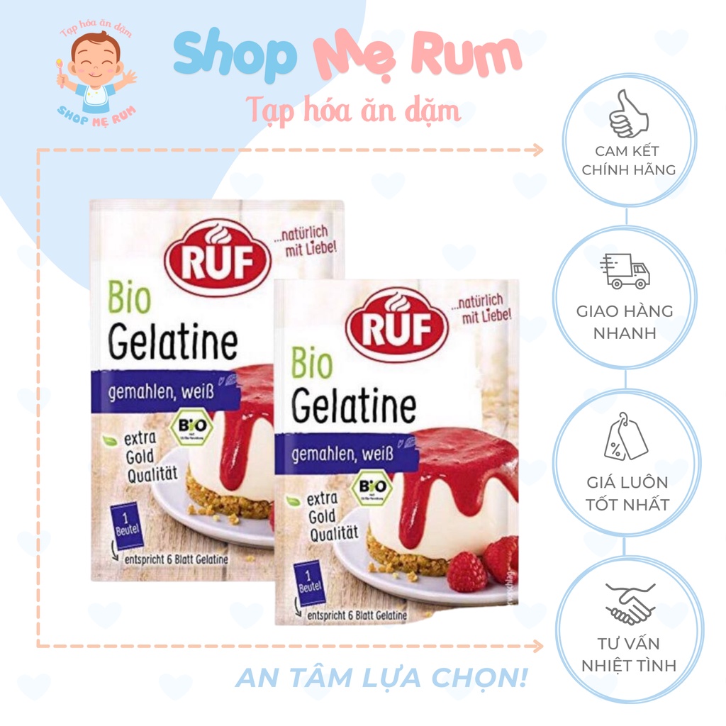 Bột Gelatin Hữu Cơ Ruf 9g (Mẫu Mới)