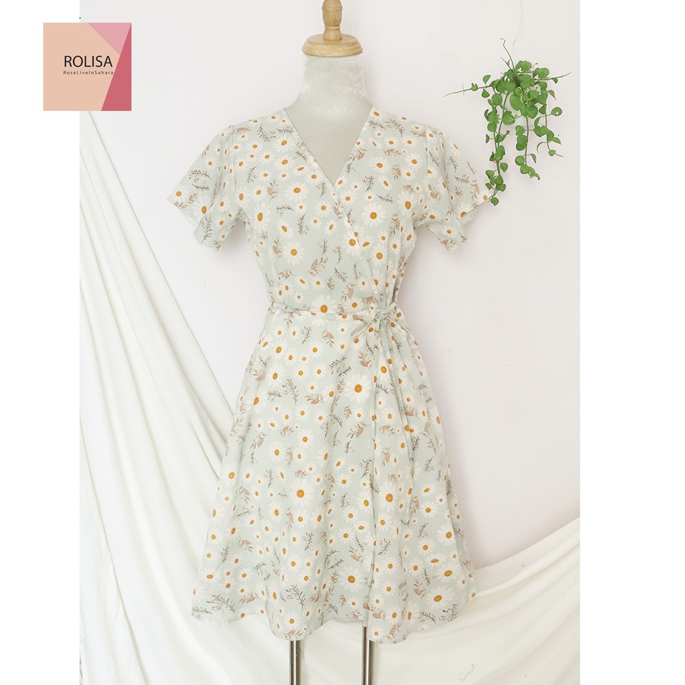 Đầm váy nữ hoa nhí, dáng xoè cổ chữ V xinh xắn, dễ thương RD045 | BigBuy360 - bigbuy360.vn