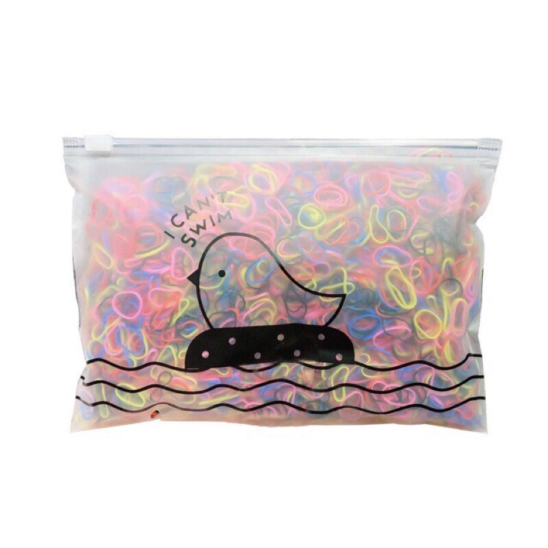 CHUN BUỘC TÓC MIX MÀU ĐỰNG TÚI ZIP CHO BÉ