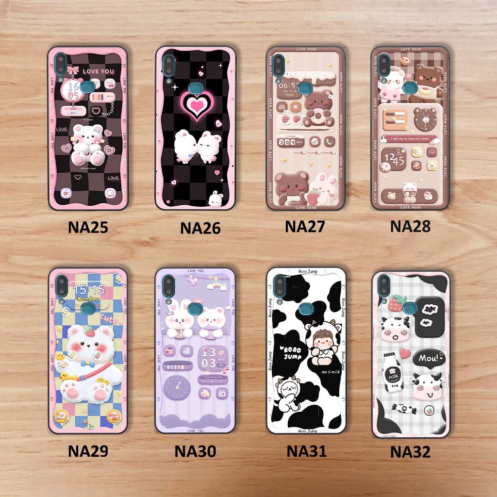 Ốp lưng Samsung A10s in hình gấu cute,bò sữa 3D cute dễ thương bảo vệ điện thoại.