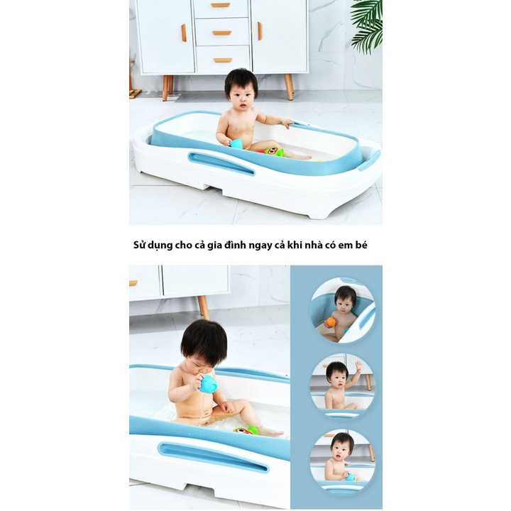 HÀNG CHÍNH HÃNG- Bồn tắm gấp gọn cho cả gia đình chất liệu silicon cao cấp- thiết kế an toàn , tiện lợi