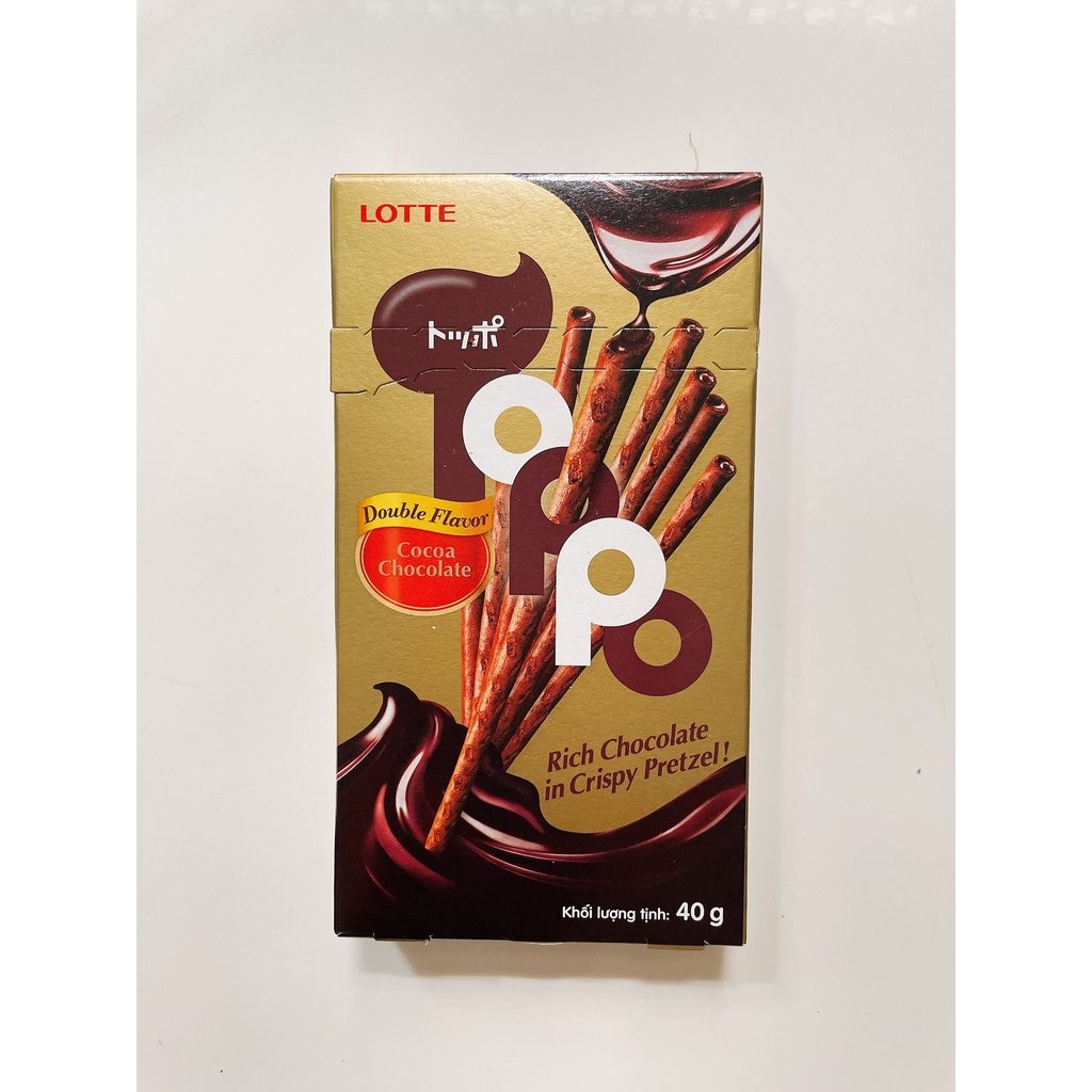 COMBO 5 HỘP BÁNH QUE TOPPO LOTTE HƯƠNG VANI / SOCOLA NHÂN SOCOLA