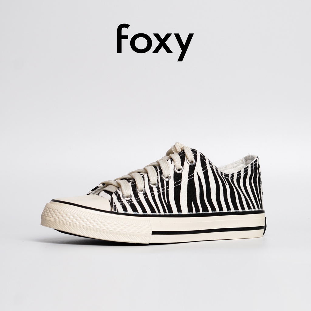 Giày Sneaker Nữ FOXY Dáng CV Cổ Thấp Đế Bằng Hoạ Tiết Ngựa Vằn - FOX036