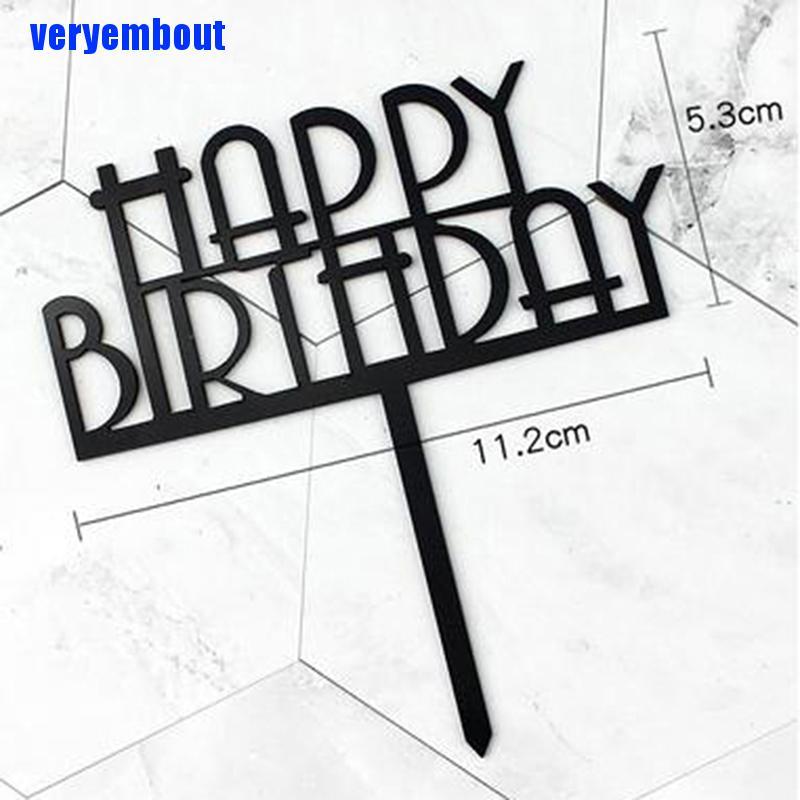 1 Topper Trang Trí Bánh Kem Chữ Happy Birthday Bằng Nhựa Acrylic