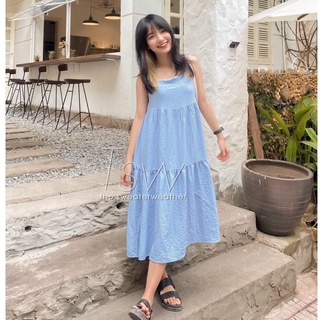 Váy hai dây dáng dài bồng bềnh Ulzzang đi biển cực xinh