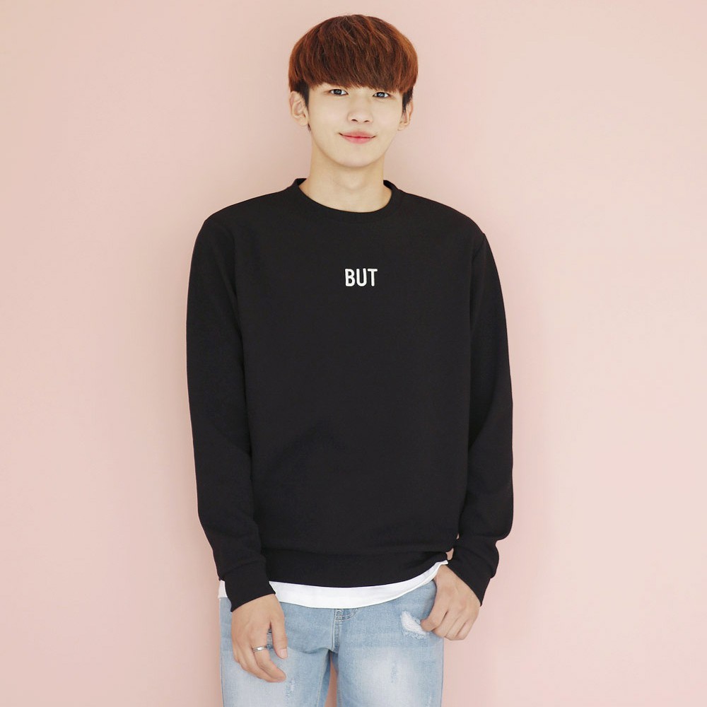 Áo Sweater Nam Nữ unisex phong cách Hàn Quốc in chữ BUT, Chất nỉ cá sấu - Quà tặng ngẫu nhiên HD06