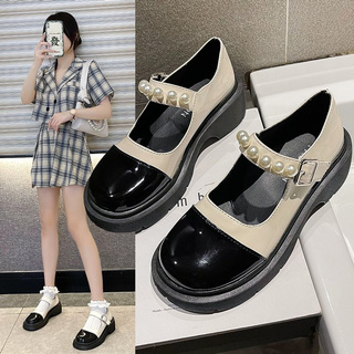  Giày gót dày phối ngọc trai thời trang cho nữ