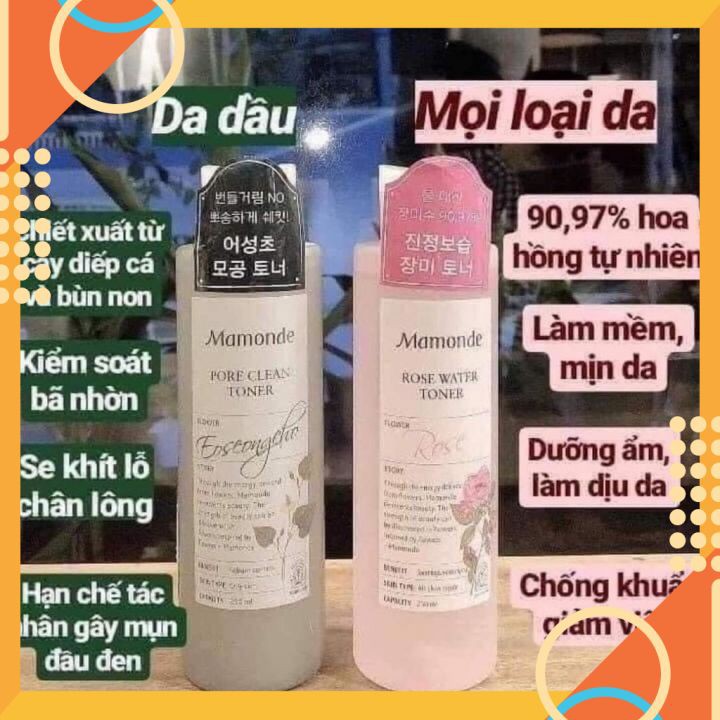 Nước Hoa Hồng MAMONDE Toner 250ml Cung Cấp Độ Ẩm , Se Khít Lỗ Chân Lông Giúp Da Mềm Mịn [Chính Hãng] | BigBuy360 - bigbuy360.vn