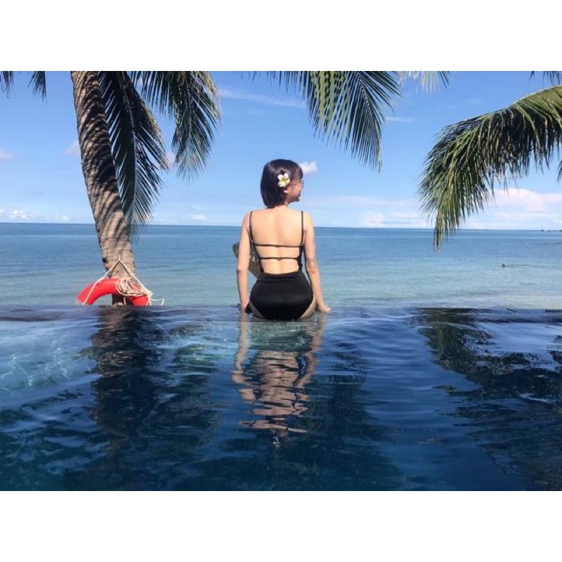 Bikini đan dây lưng kiểu basic đen siêu dễ thương kèm ảnh feedback