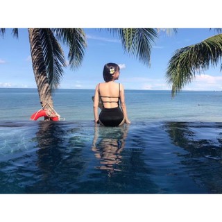 Bikini đan dây lưng kiểu basic đen siêu dễ thương kèm ảnh feedback