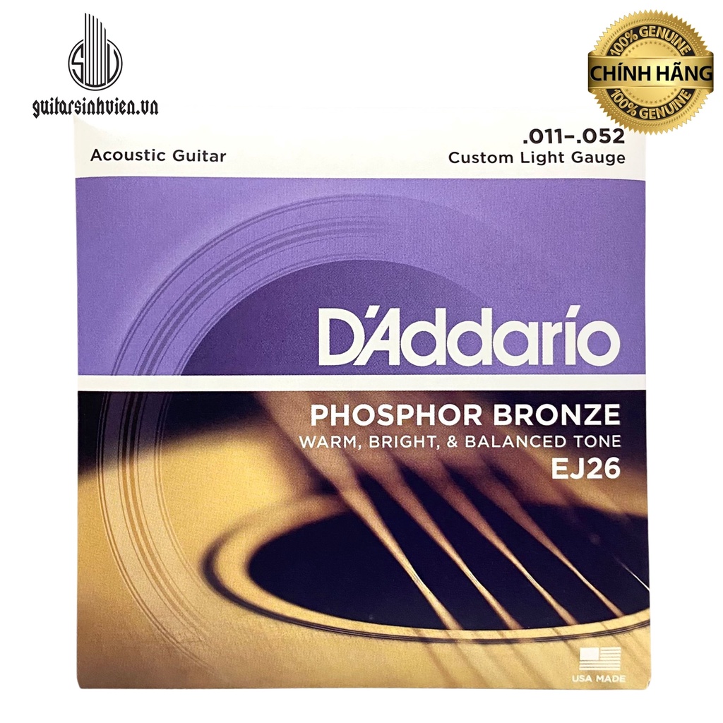 Dây Đàn Guitar Acoustic Chính Hãng Alice A406 - AW432 - AW436 - AWR47 - Da'addario EJ13 - D'addario EJ26