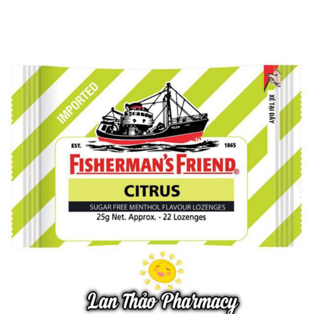 Kẹo cay con tàu không đường Fishermans Friend Citrus 25g