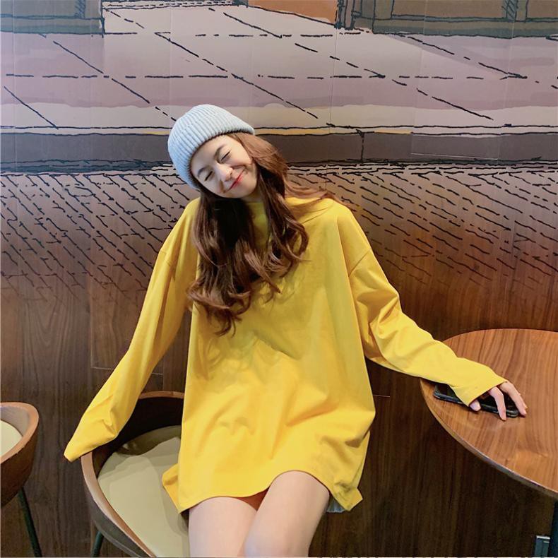 Áo thun dài tay trơn Unisex form rộng basic Long sleeve tee 5 màu.