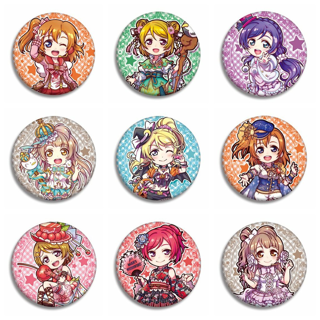 Huy hiệu IN HÌNH Love Live! School Idol Project anime chibi dễ thương tiện lợi