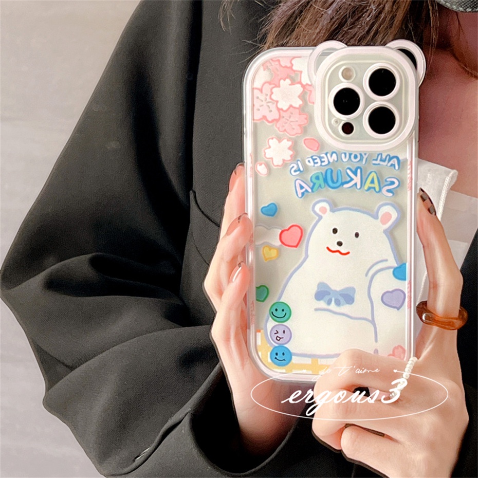 Ốp Điện Thoại Mềm Họa Tiết Gấu Dễ Thương Cho iPhone 14 13 12 11 Pro Max SE2020 X XR Xs Max 7 8 6 6s Plus