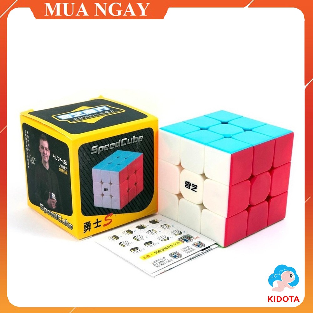 Rubik 3x3 QiYi Warrior S Stickerless Rubic 3 Tầng Không Viền Chất Liệu Nhựa Cứng Cáp