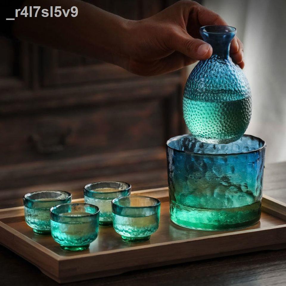 Ấm đựng rượu thủy tinh hình búa bình rượu sake kiểu Nhật bình rượu ấm bình rượu gia đình bộ rượu nóng bình rượu nhỏ ly r