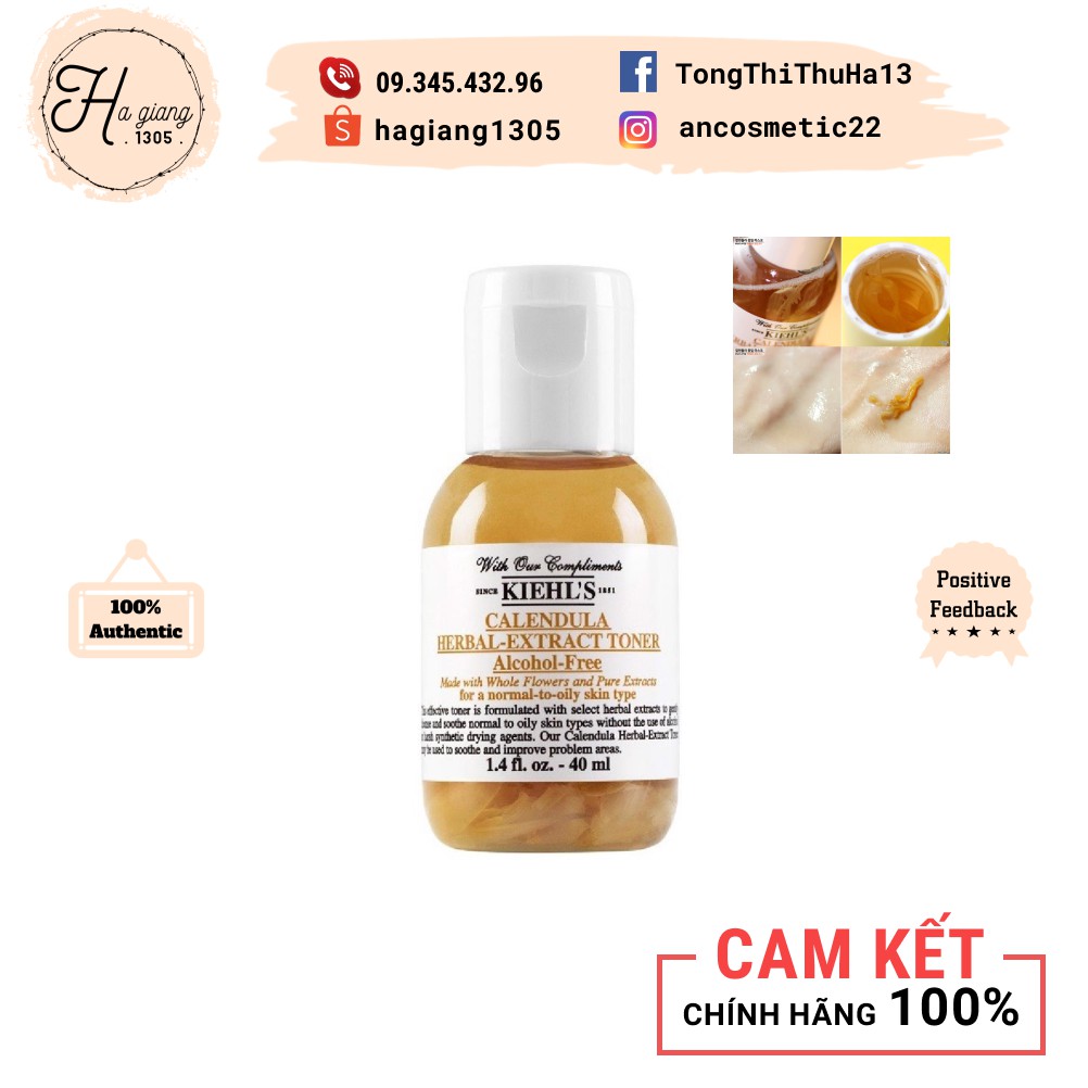 Nước Hoa Hồng Hoa Cúc Kiehl's Calendula herbal extract alcohol-free toner 40ml - hagiang1305