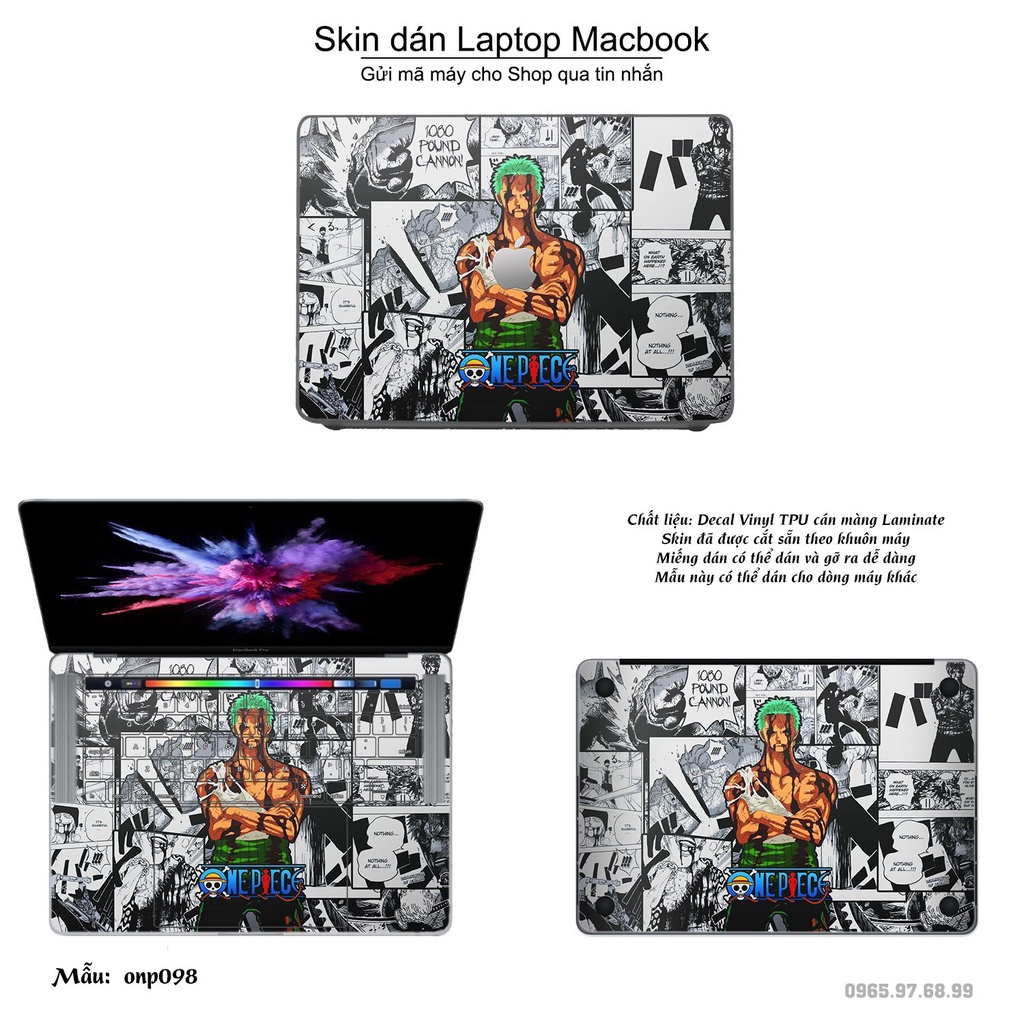 Skin dán Macbook mẫu One Piece (đã cắt sẵn, inbox mã máy cho shop)