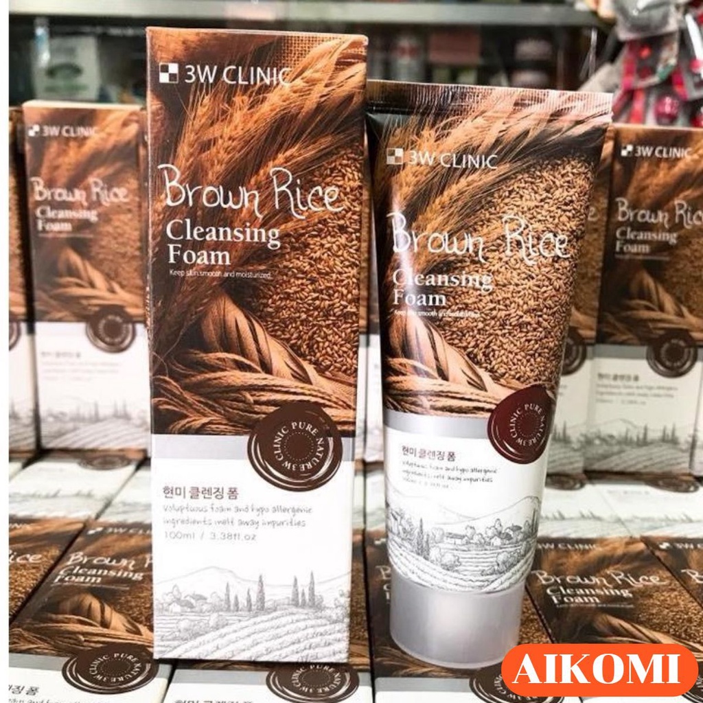 SỮA RỬA MẶT GẠO BROWN RICE FOAM CLEANSING - 3W CILINIC HÀN QUỐC