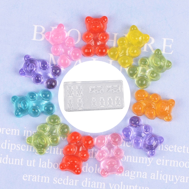 [Hàng mới về] Set 5 khuôn silicon làm móng nghệ thuật hình gấu Gummy dễ thương