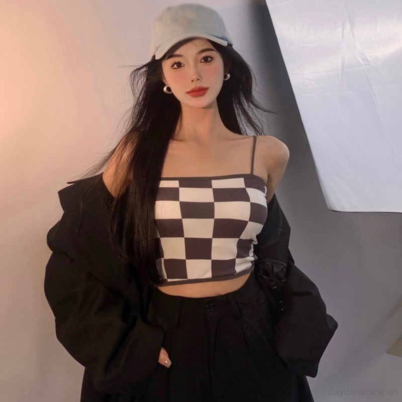 Áo Tank Top Hai Dây Có Mút Đệm Thời Trang Cho Nữ