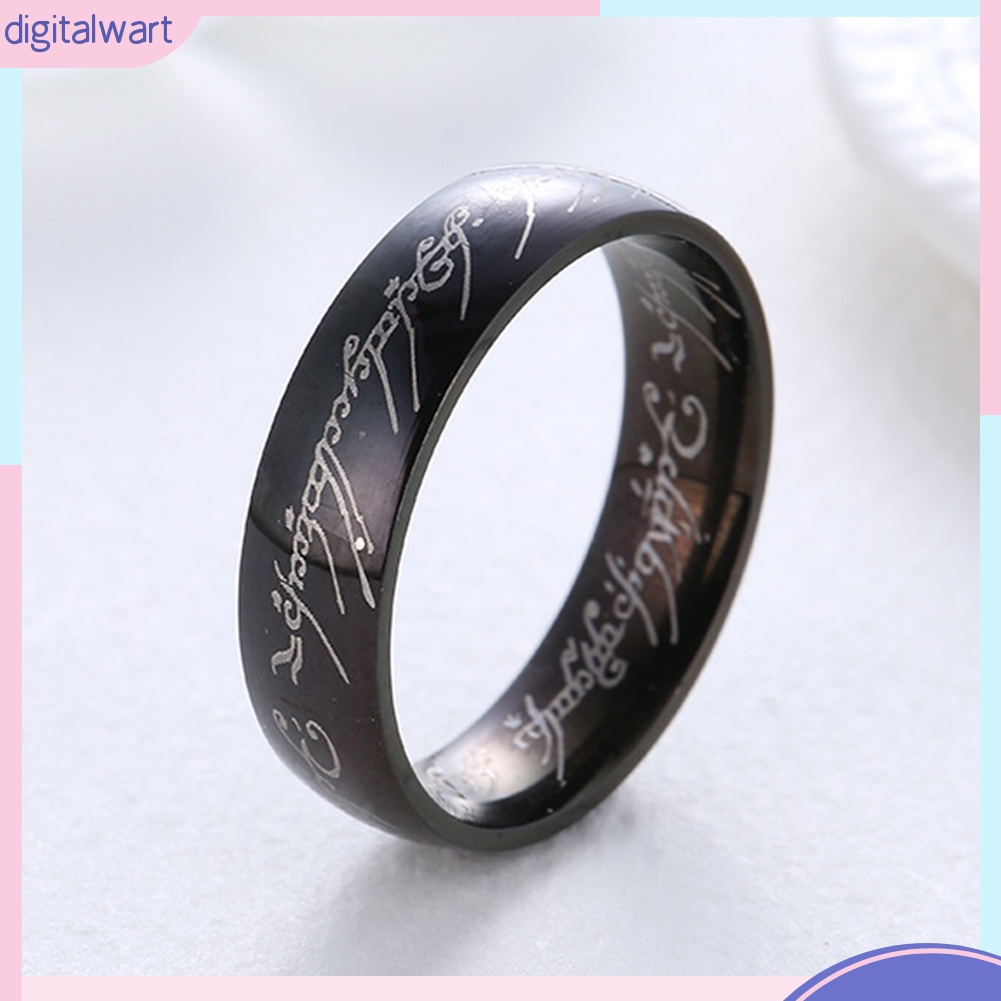 Nhẫn Thép Không Gỉ Bản Rộng 6mm Khắc Chữ Thời Trang Dành Cho Các Cặp Đôi