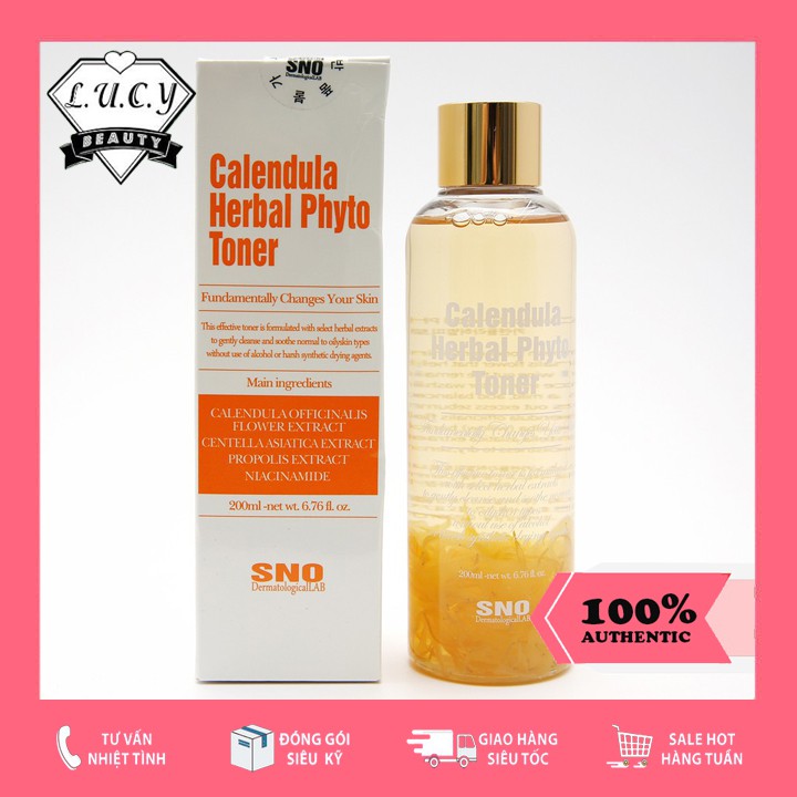 Hàng Hàn- Nước Hoa Cúc Chứa Cánh Hoa Tươi SNO Calendula Herbal Phyto Toner