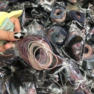 Sét 100 Chun Buộc Tóc - thun buộc tóc Hàn Quốc Đủ Màu