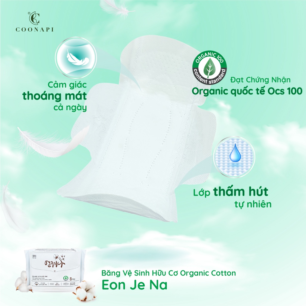 Băng Vệ Sinh Hữu Cơ Organic Cotton Cao Cấp Hàn Quốc Eon Je Na Ban Ngày (Loại 1 Miếng)