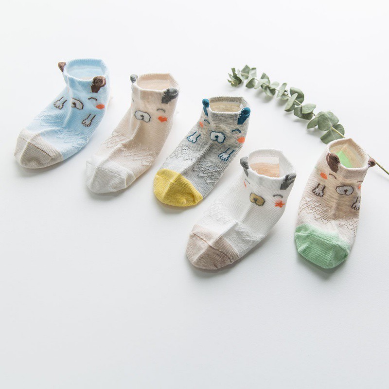 Set 5 đôi tất Cotton hoạ tiết hoạt hình đáng yêu cho bé