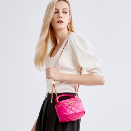 Túi Đeo Chéo Nhỏ Gọn Họa Tiết Hình Thoi Độc Đáo Cho Nữ 80781893