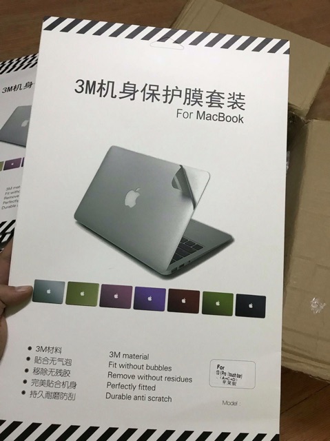 Dán 3M full body Macbook 3in1 gồm nắp, đáy và kê tay màu bạc | BigBuy360 - bigbuy360.vn