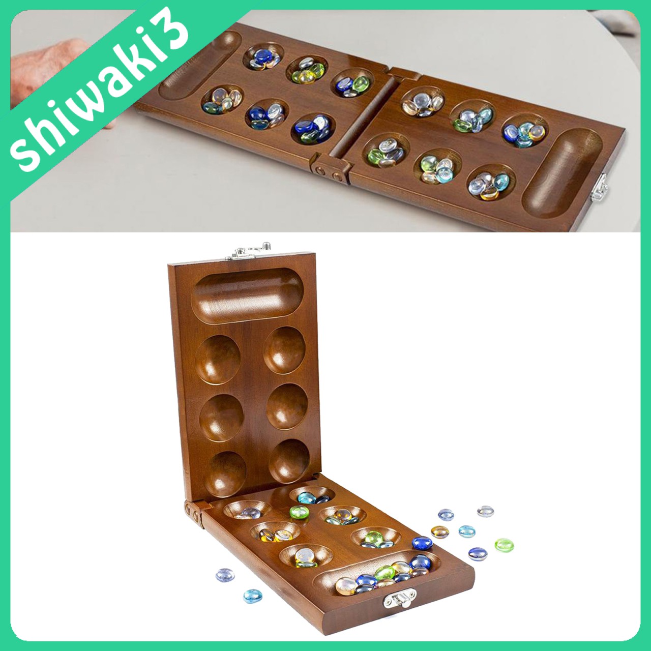 Bộ Trò Chơi Mancala Chiến Lược Bằng Gỗ Cho Trẻ Em Và Người Lớn