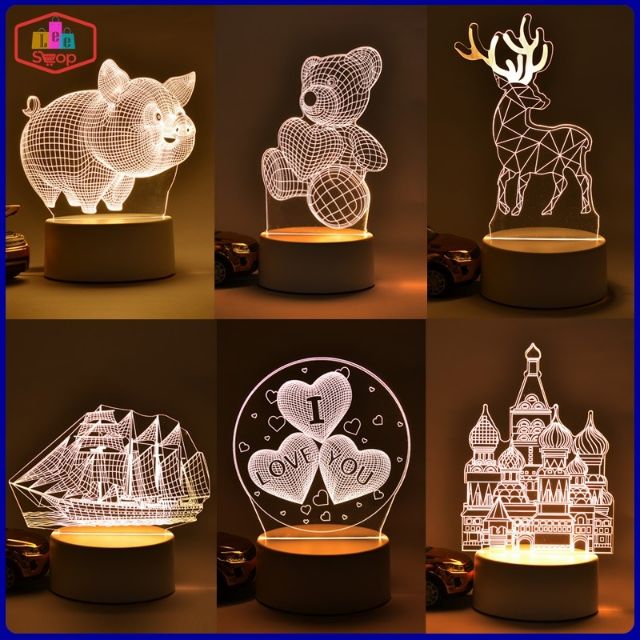 Đèn ngủ 3D đổi màu trangtrang