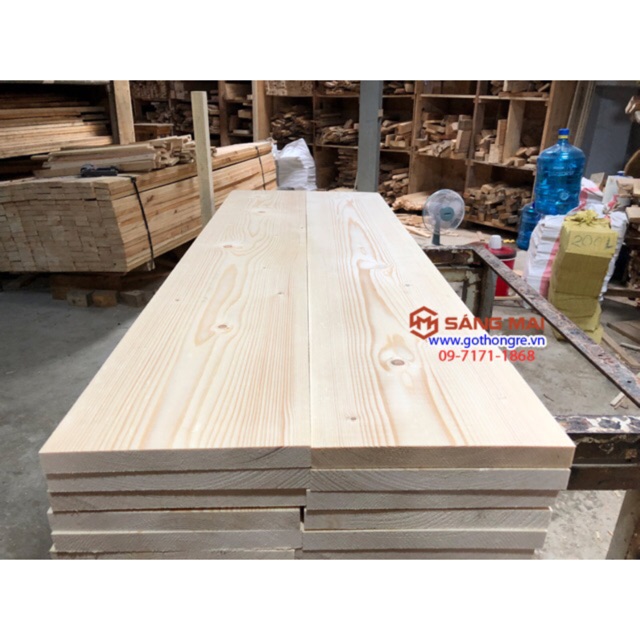 Tấm gỗ thông mặt rộng 22cm x dày 2cm x dài 120cm + láng nhẵn mịn 4 mặt