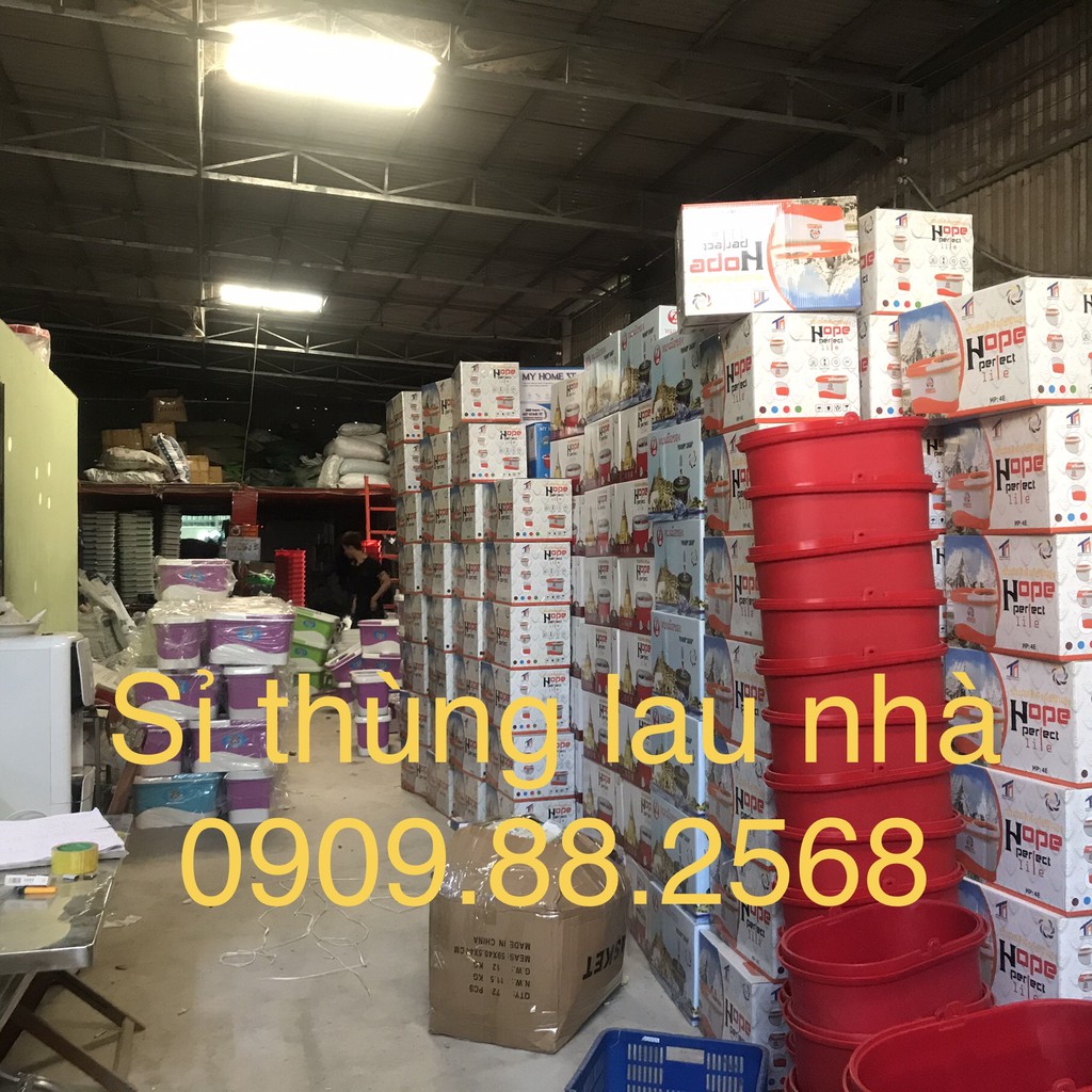 Thùng lau nhà 𝑭𝑹𝑬𝑬𝑺𝑯𝑰𝑷 Bộ lau nhà thông minh 360 độ - Bộ lau nhà cao cấp cây inox kèm bông cotton