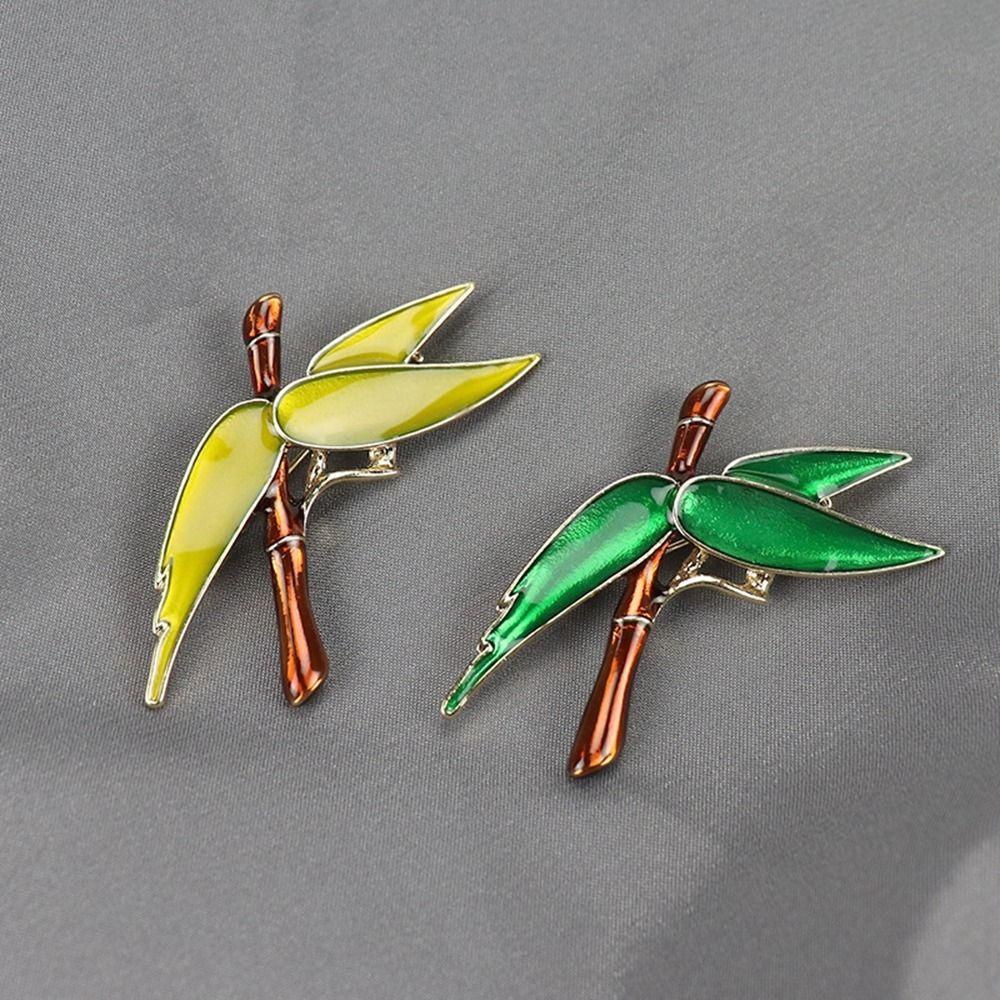Ghim Cài Áo Hình Lá Tráng Men Phong Cách Vintage Thanh Lịch|Trâm Cài Áo Phong Cách Trung Hoa