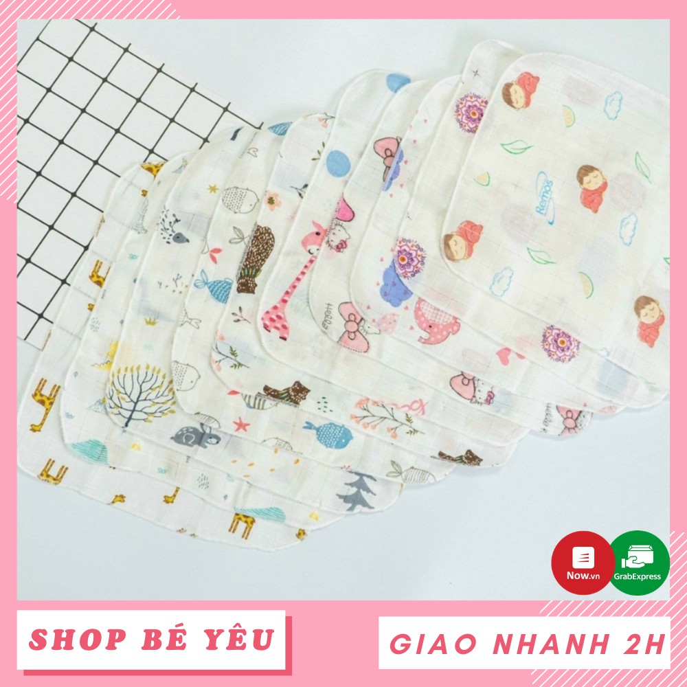 Khăn sữa cho bé  𝑭𝒓𝒆𝒆𝒔𝒉𝒊𝒑  Set 10 khăn sữa Aden họa tiết dễ thương cho bé