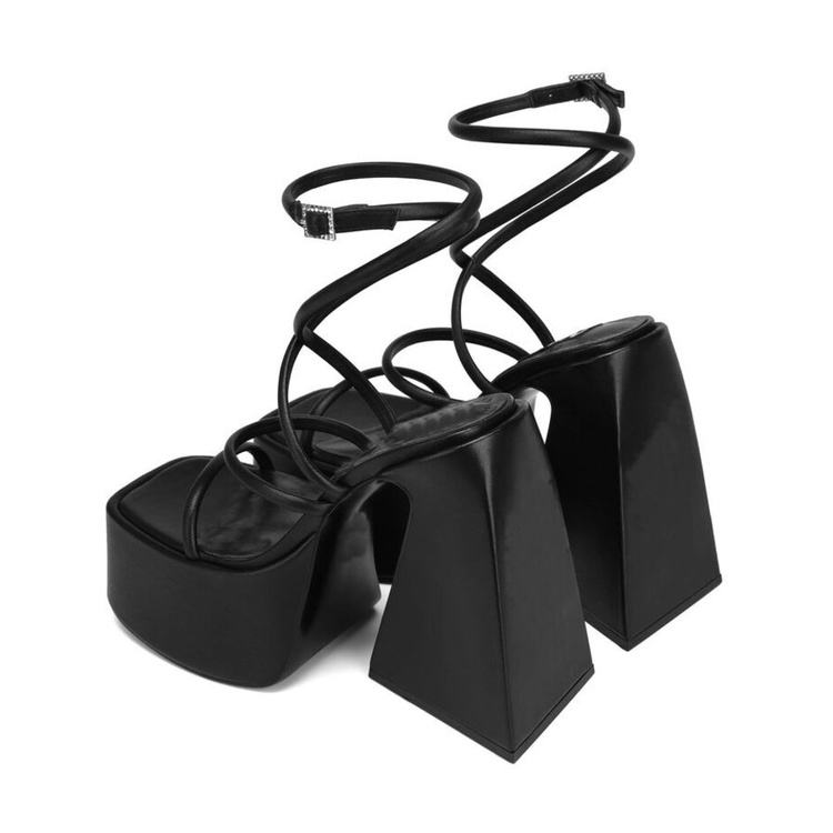 Giày Sandal Cao Gót Đế Dày 13.5cm Đính Đá Chống Thấm Nước Phong Cách Âu Mỹ Sang Trọng Dành Cho Nữ Cỡ 2022